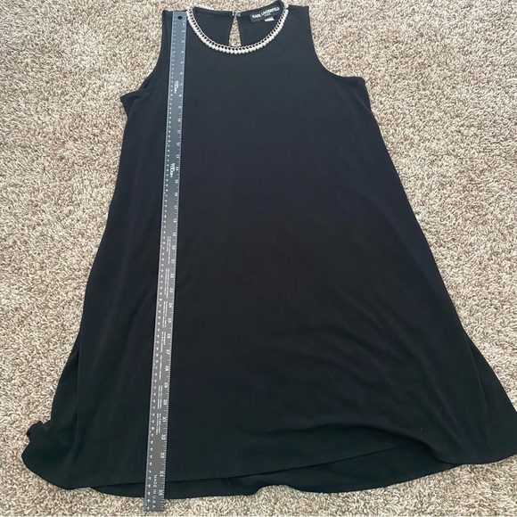 Karl Lagerfeld Beaded Crew Neck Sleeveless Black Midi Dress Size 10 - Picture 12 of 14